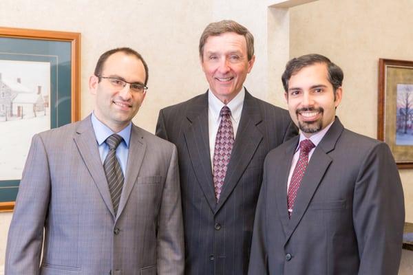 Dr. Edward Strittmatter (center), Dr. Prashant Verma (right) and Dr. Ali Nosrat (left).