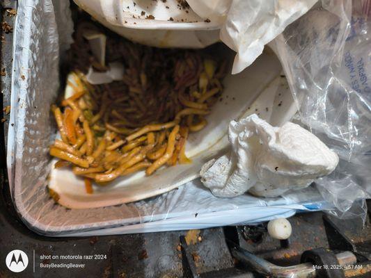 Bad food tossed in the garbage can a lot at the bottom because I tossed it in sideways. Who throws good food away when they are hungry?