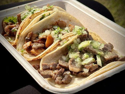 Tacos Al Pastor, Asada and Chicken