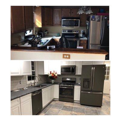 Before and after of my kitchen.