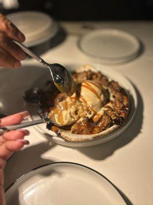 Bourbon Caramel Peach Cobbler