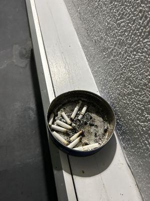 Cigarettes outside our non smoking room. Dirty place