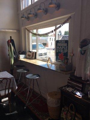 Several places to sit and enjoy your homemade doughnuts