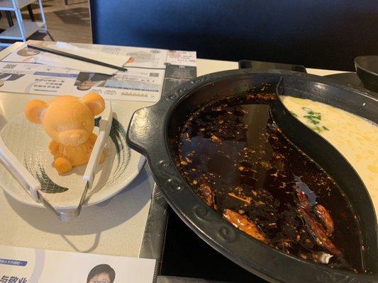 Cute bear. Good taste hot pot!