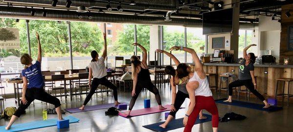 Yoga in the brewery :)