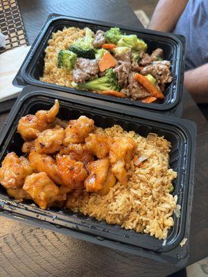 To go order of Beef W. Broccoli and General Tso's Chicken