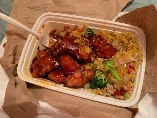 General Tso's Chicken & Pork Fried Rice