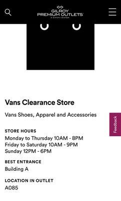 This is the information from the outlets website.