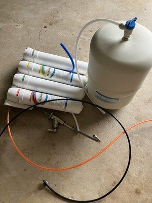 Reverse osmosis that I had to throw.