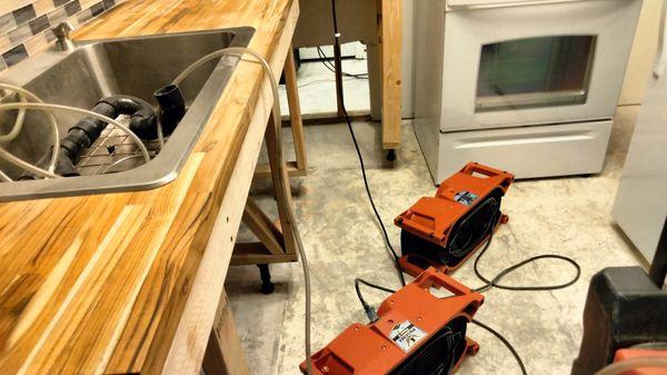 Advanced 24/7 brought adequate equipment to dry our water-damaged floor, baseboards and walls.