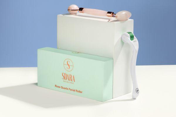 Creative web banner product photography for Amazon cosmetics line