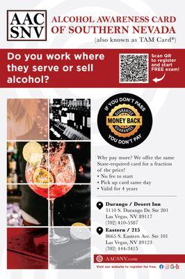 Alcohol Awareness Card - Most economical price in town $15, good for four years!