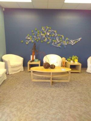 Halloween decor in the lobby