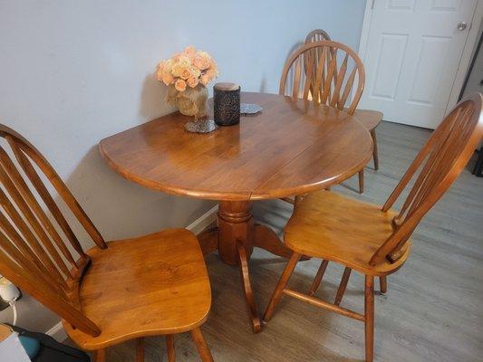 Purchased a perfect sturdy,solid-wood drop-leaf at JJ's