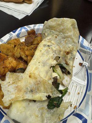 Supposed to be an eggwhite omelette, but it looks more like rubber .