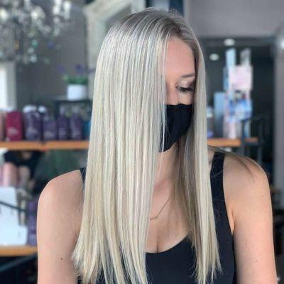 Bright blonde highlights