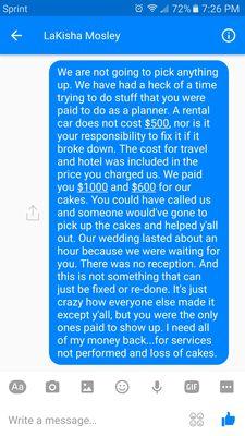 My message to Lakisha.