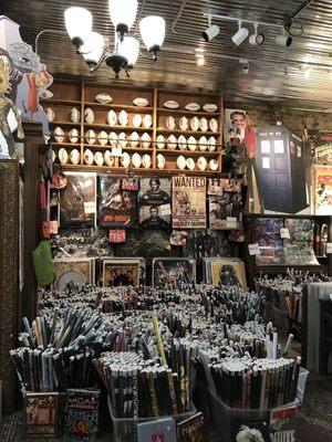 Interior of store with hundreds of cool posters and memorabilia