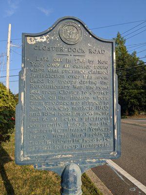 Closter Dock Road Historical Marker