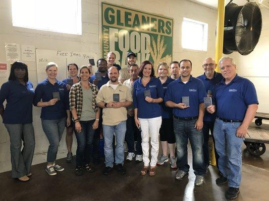 LandArc team volunteering at the Pontiac location of Gleaners Food Bank