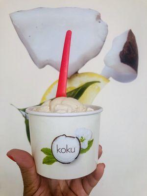 Scoop of Peaches & Coconut cream & Toasted Coconut butter