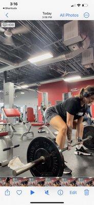 Barbells and more free weights, plates, machines. This is the other side in the main room. 2 bathrooms and one with a shower.