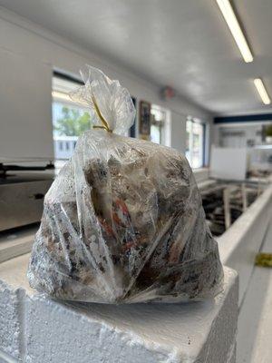 Cleaned crabs(frozen) $15.00 about 10-12 crabs per bag