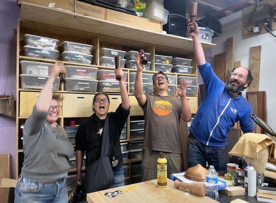 Happy people having just taken the intro returning class.