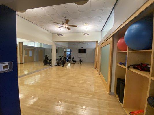 Room for classes and stretching