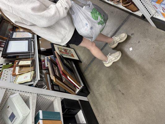 The aisles are so small! One cart can go down at a time. The shelfs aren't shop-able.