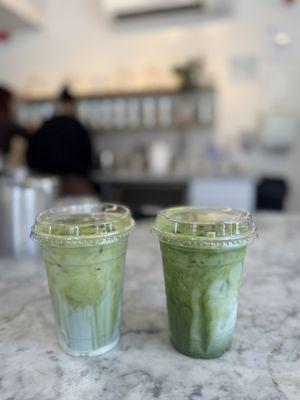 Lavender match and condensed vanilla jeju matcha