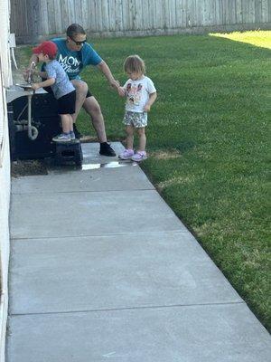 My GBaby in line for some water at recess