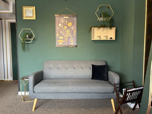 Apothic Fox lobby where you're welcomed with a cup of herbal tea.