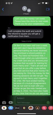 Evidence that owner will take your money and not give a refund if you are not happy with the service offered....