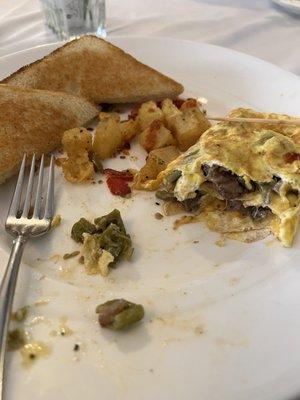 Silver dollar Omelet and toast