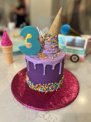 "Ice Cream" theme birthday cake