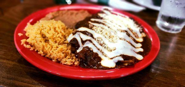Pork enchiladas de mole