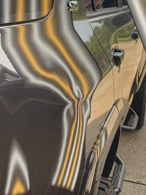 RT Rear Quarter Panel Dent Repair: Before