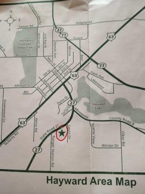 Location of Flat Creek Inn on the map.