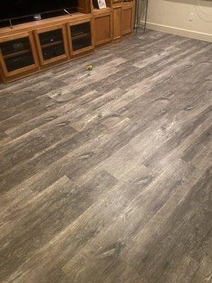 Installed vinyl plank