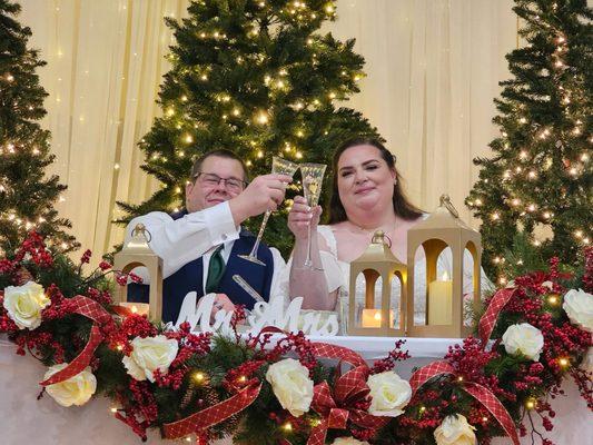 The stage setup for our wedding