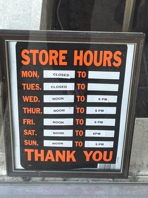 Store hours