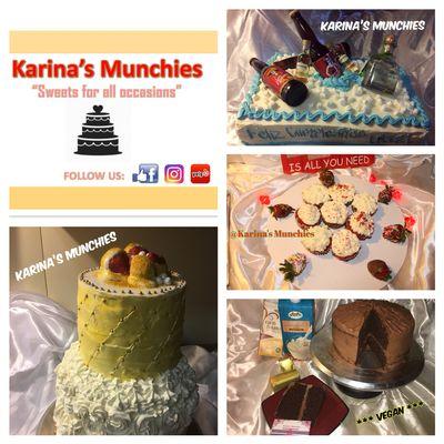 Cover photo of a few of our work , from 2Tier Custom Cakes yo Vegan Desserts .