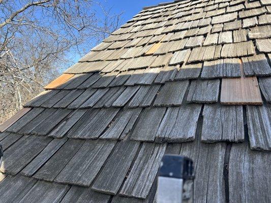 Cedar shingles repairs