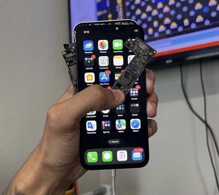 Motherboard issue fixed for IPhone 12 Pro Max.