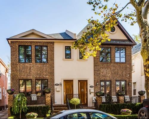 Midwood , Brooklyn ,  Brick veneer , cement stucco.