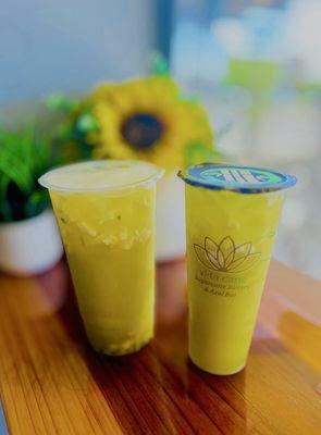 (Left) 50/50 with Passion Fruit 32 oz (Right) Vita Cane's 50/50 24 oz