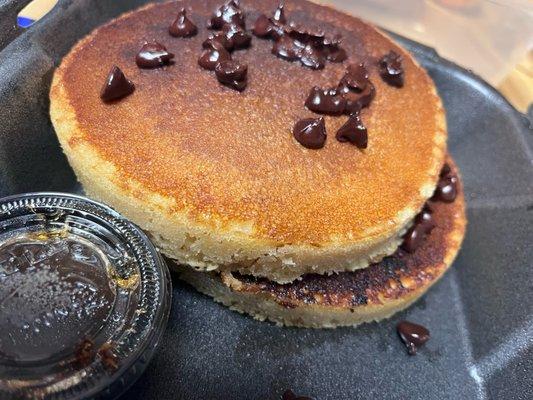 choc cihp pancakes, tasty