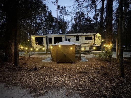 Our pull through site, roomy and well maintained