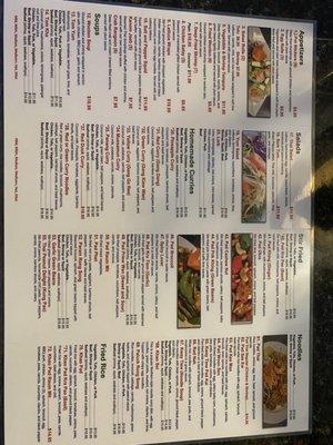 Dinner menu